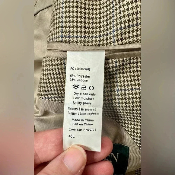 Lauren Ralph Lauren Blazer Jacket Men's 46R Gray Classic Checked - Picture 11 of 11